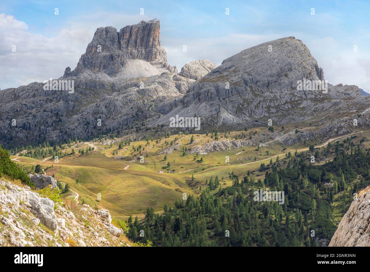 Passo Valparola, Belluno, Venetien, Dolomiten, Südtirol, Italien Stockfoto