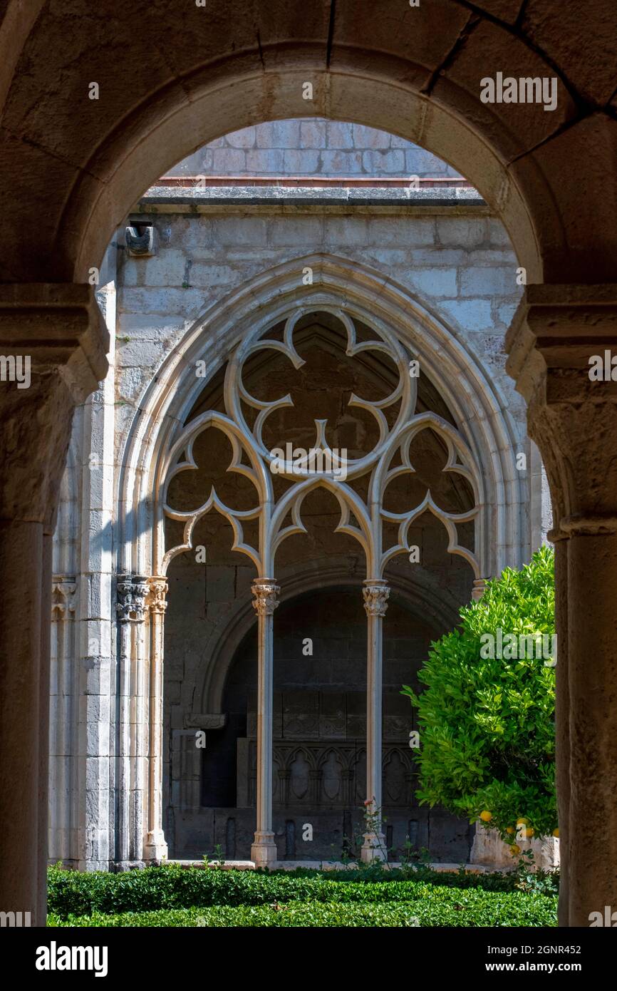 Kloster Monestir de Santa Maria de Santes Creus, Zisterzienserabtei, Kloster, Kirche, Santes Creus, Aiguamurcia Tarragona, Katalonien, Spanien, Europ Stockfoto