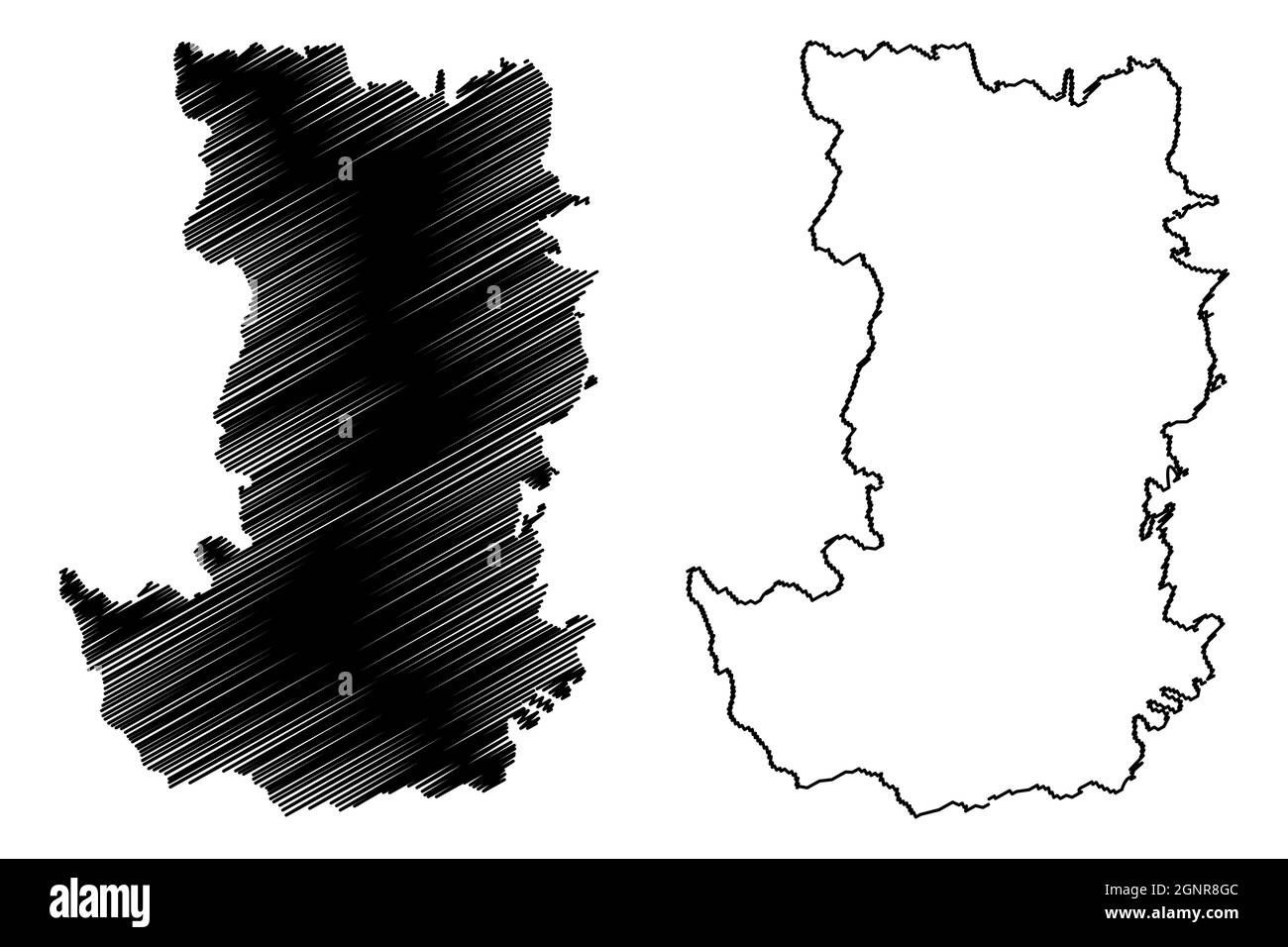 Gajapati Bezirk (Odisha Staat, Republik von Indien) Karte Vektordarstellung, scribble Skizze Gajapati Karte Stock Vektor