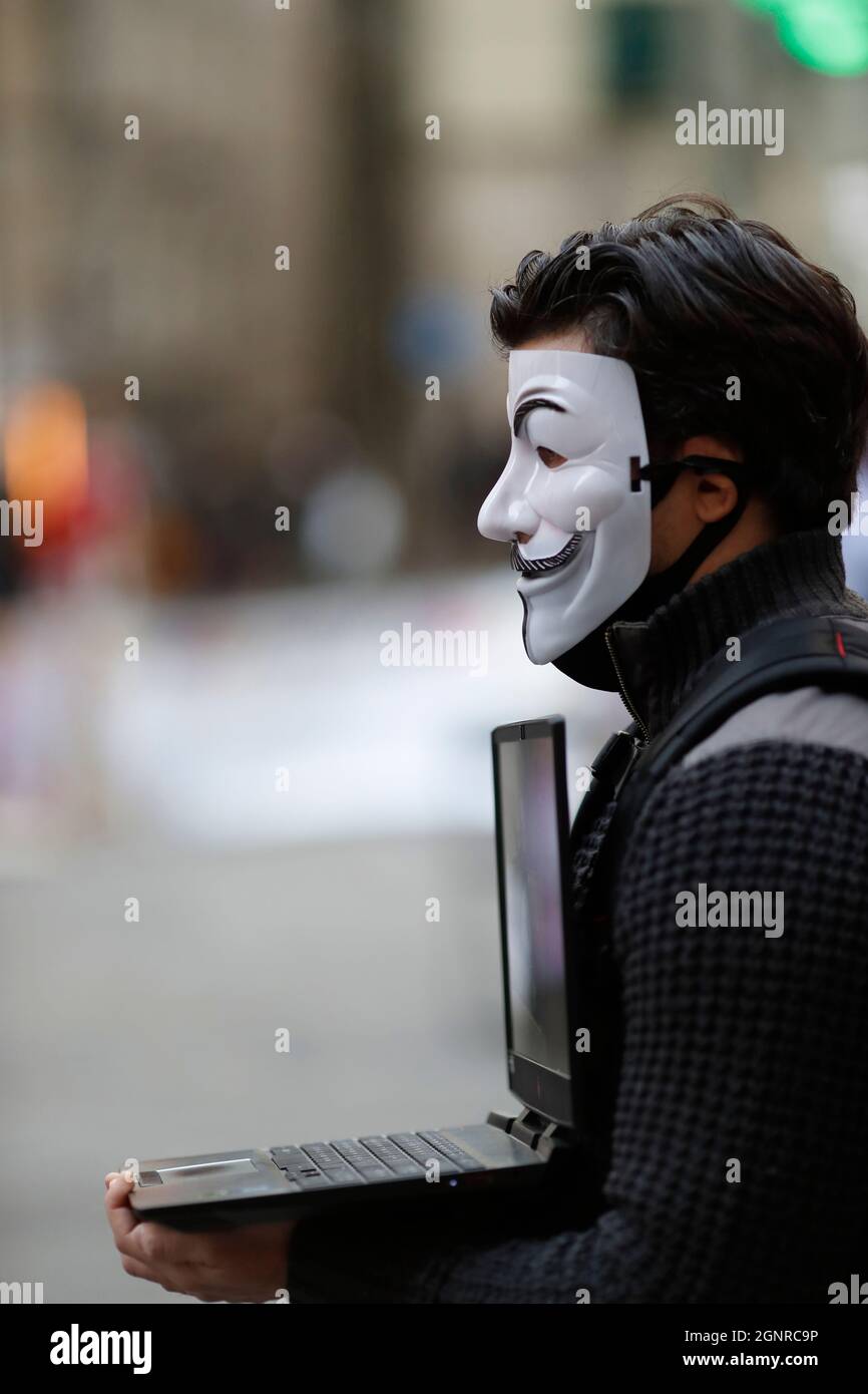 Guy Fawkes Maske. Anonyme Maske. Stockfoto