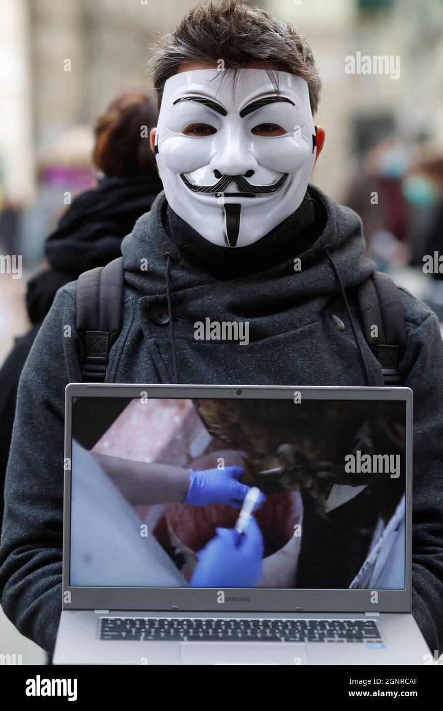 Guy Fawkes Maske. Anonyme Maske. Stockfoto