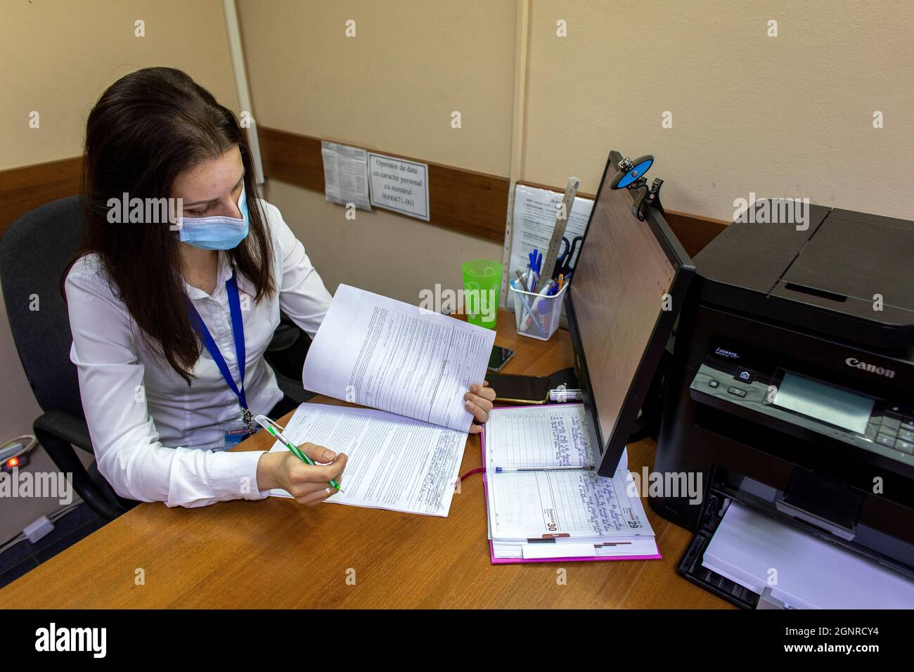 Agentur für Mikrofinanzinstitute in Ungheni, Moldawien Stockfoto