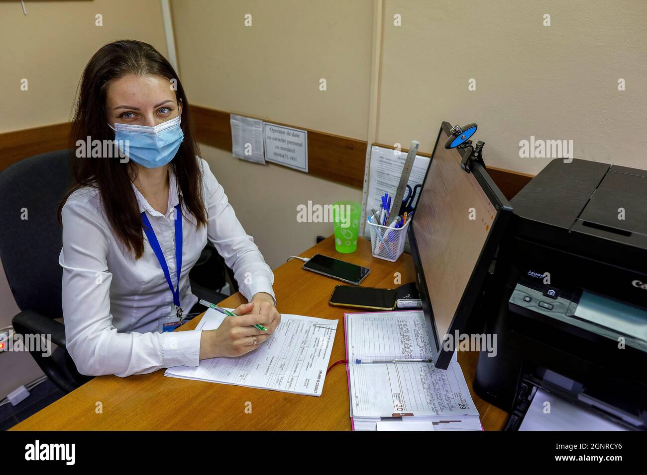 Agentur für Mikrofinanzinstitute in Ungheni, Moldawien Stockfoto