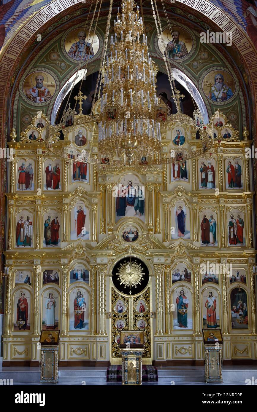 Kirche Ikonostase, Curchi Kloster, Moldawien Stockfoto