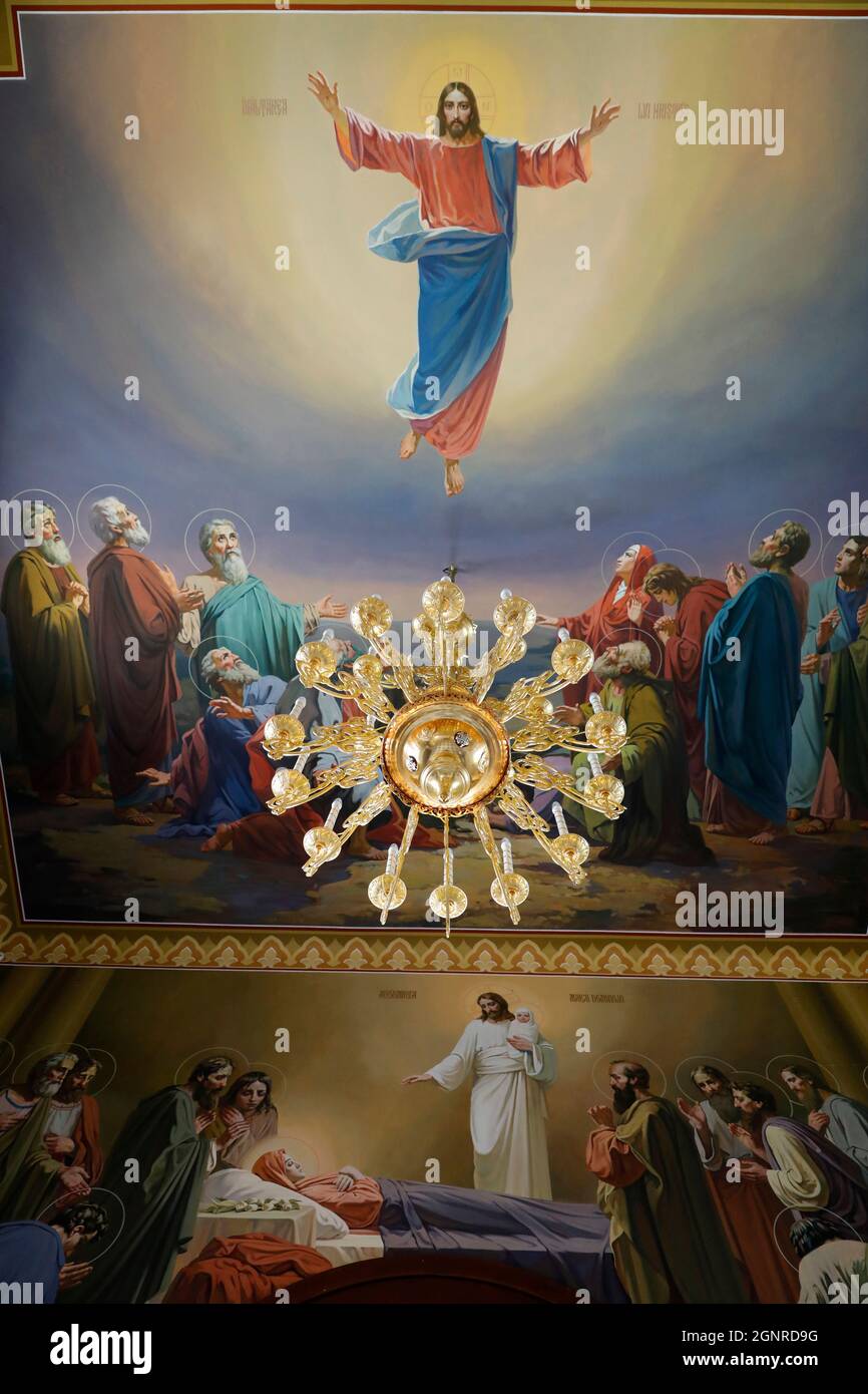 Fresken in der Kirche, Kloster Curchi, Moldawien Stockfoto