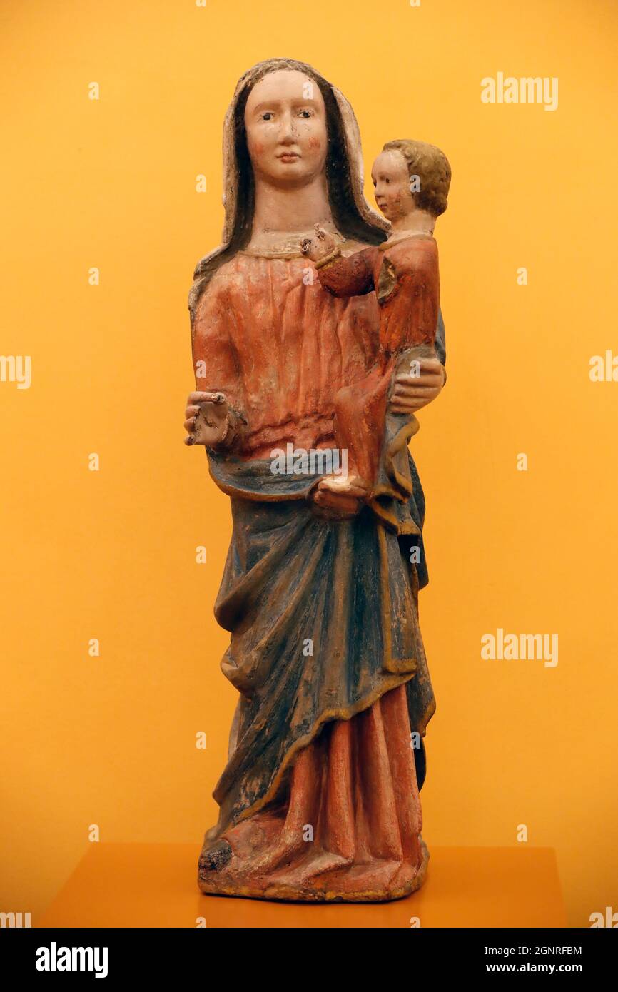 Evora Museum. Jungfrau und Kind. Unsere Frau der Armut. 15. / 16. Jahrhundert. Portugal. Stockfoto