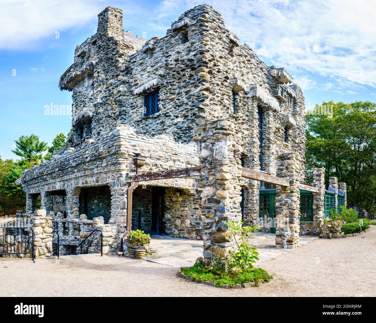 Ehemalige Privatresidenz eines amerikanischen Schauspielers William Gillette im Gillette Castle State Park in Connecticut Stockfoto