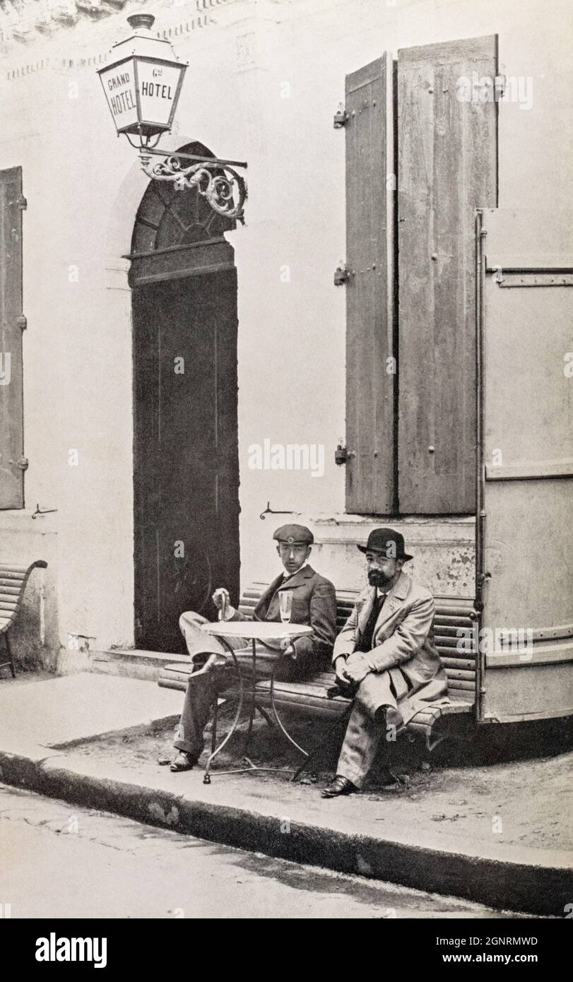 Henri Toulouse-Lautrec mit seinem Freund Paul Guibert in den frühen 1890er Jahren. Henri Toulouse-Lautrec, 1864 - 1901, französischer Künstler nach dem Impressionismus. Stockfoto