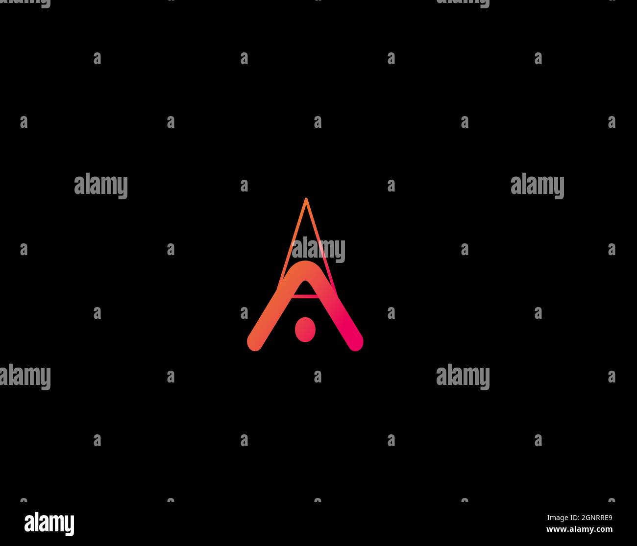 vektor-Logo des Buchstabens A in gelb und orange Farbverlauf Stockfoto