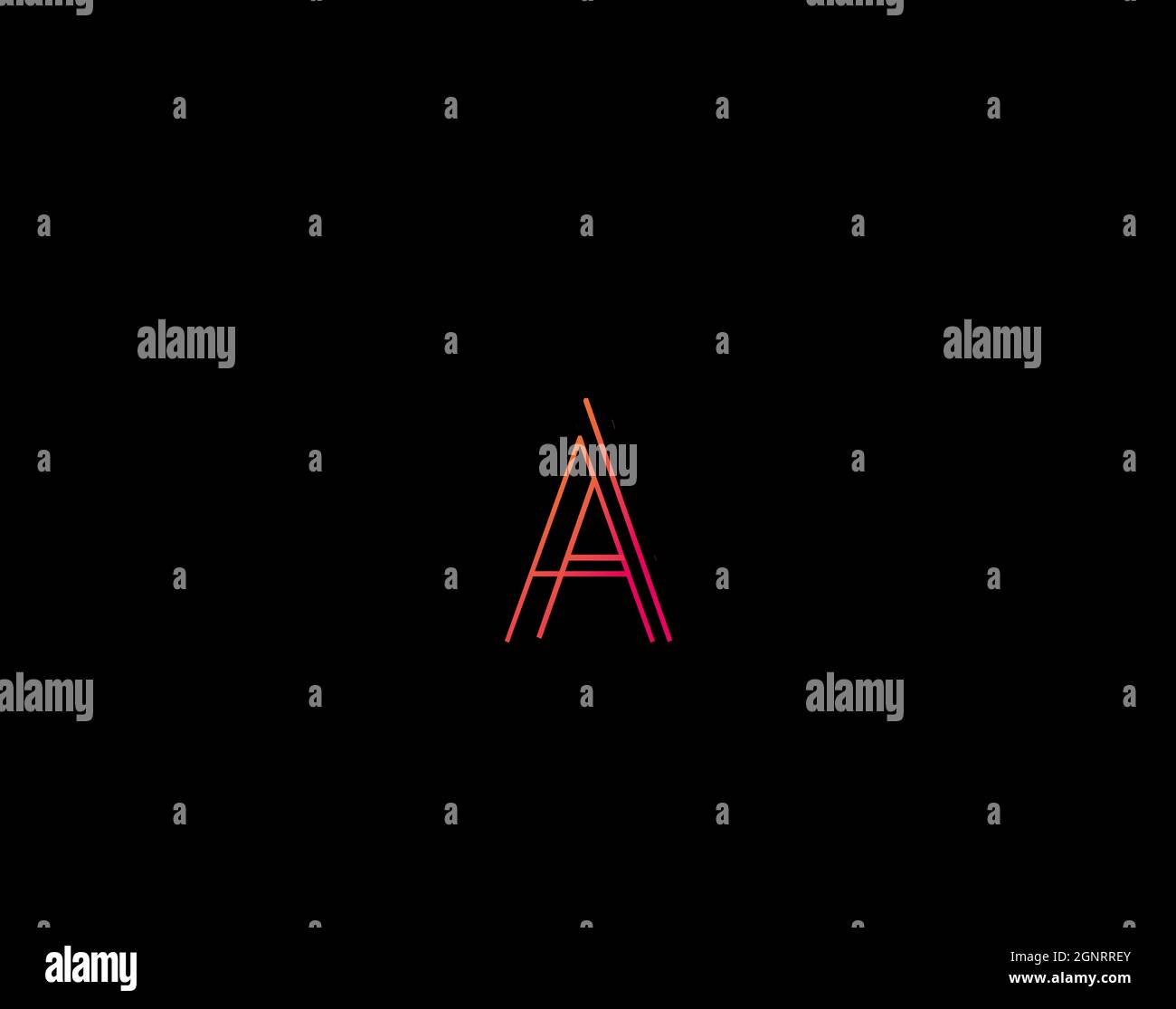 vektor-Logo des Alphabets A in einem Farbverlauf von Orange und Rot Stockfoto