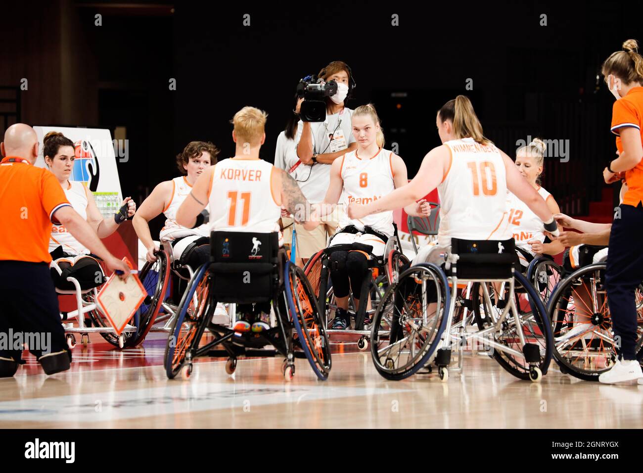 Tokio, Japan, 27. August 2021, Tokio 2020 Paralympische Spiele. Rollstuhl Basketball Niederlande VS Algerien. Stockfoto
