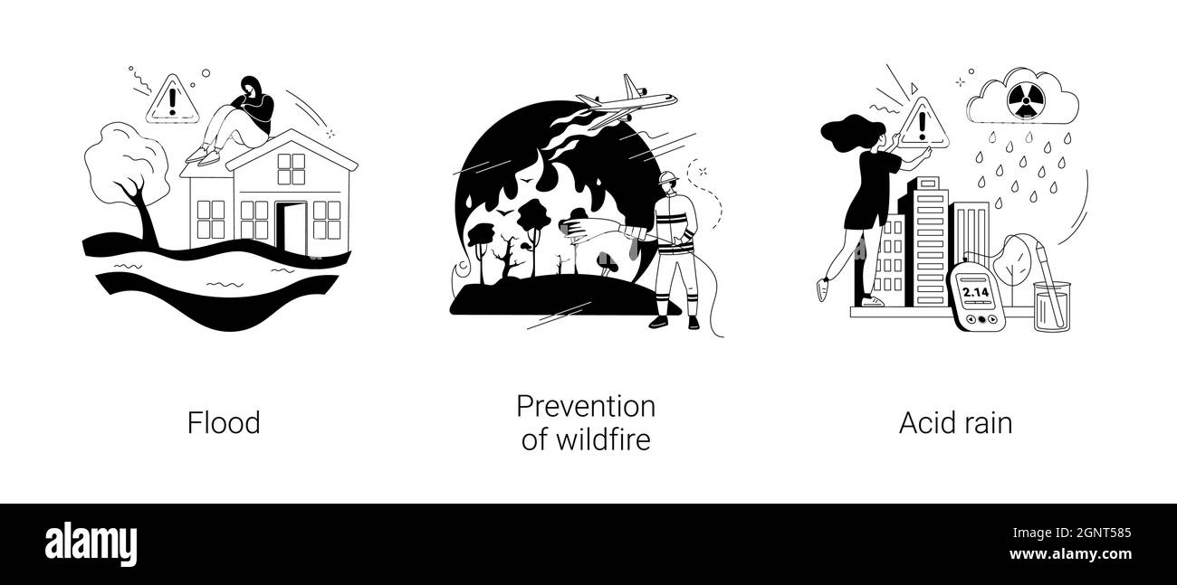 Natürliche Katastrophe abstraktes Konzept Vektor Illustrationen. Stock Vektor