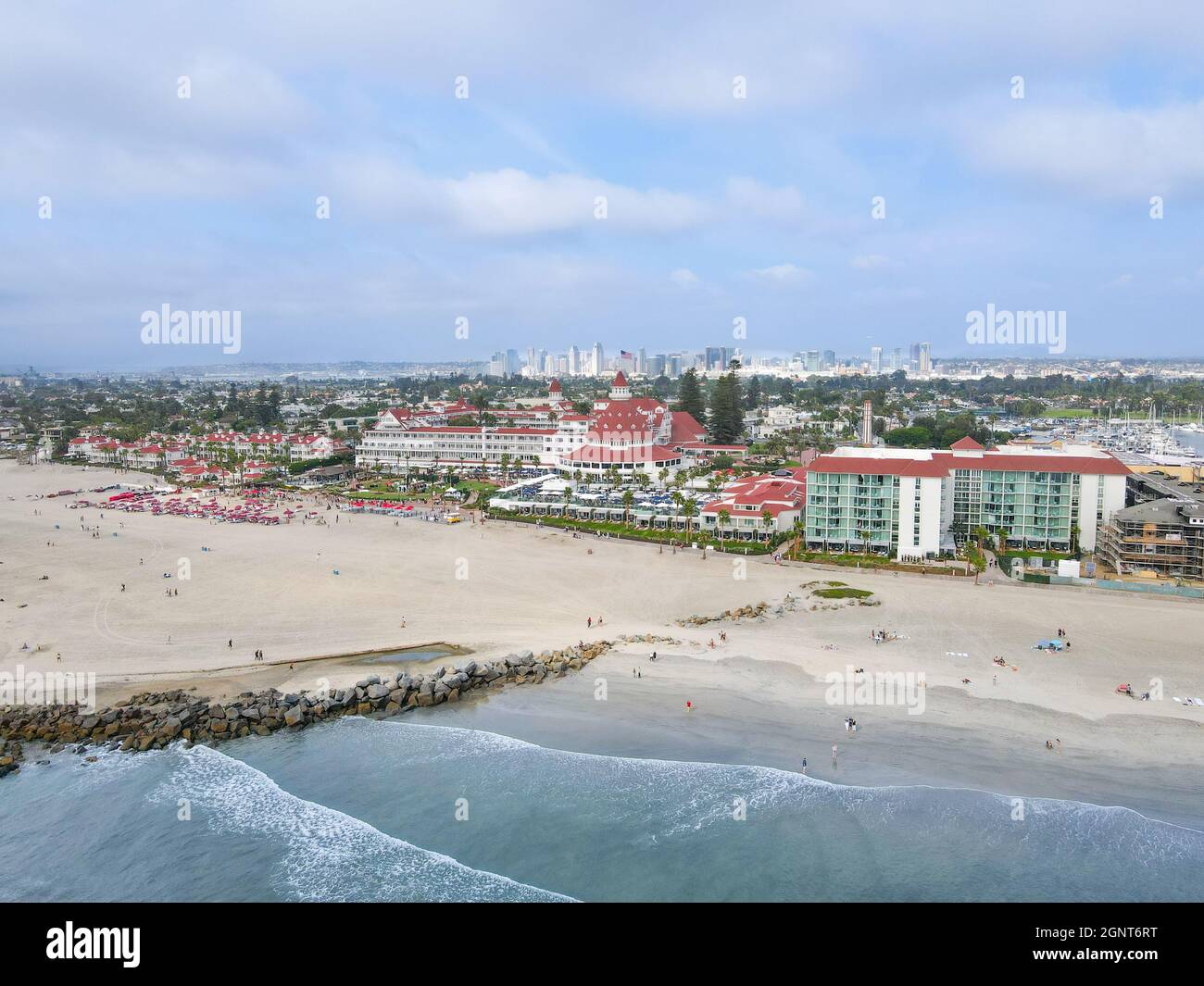 Luftaufnahme des Hotels Del Coronado, San Diego, Kalifornien, USA. September 2021 Stockfoto