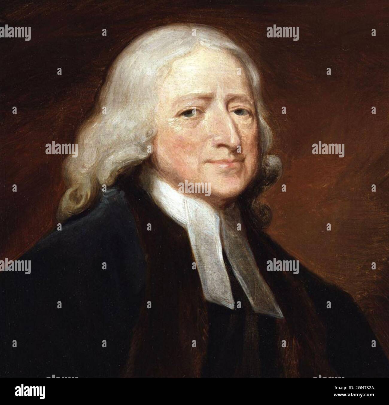 JOHN WESLEY (1703-1791) englischer methodistischer Geistlicher, der 1789 b y George Romney malte Stockfoto