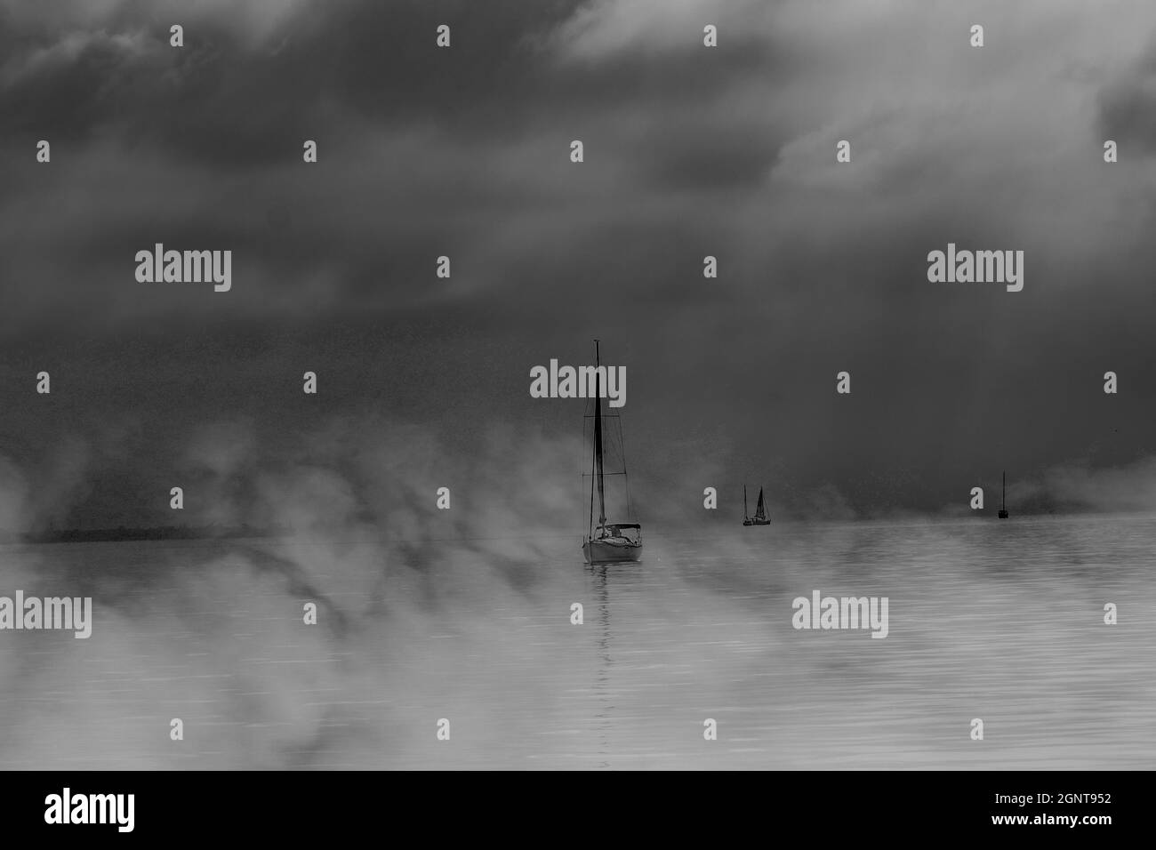 Bodensee : das Segelboot Stockfoto