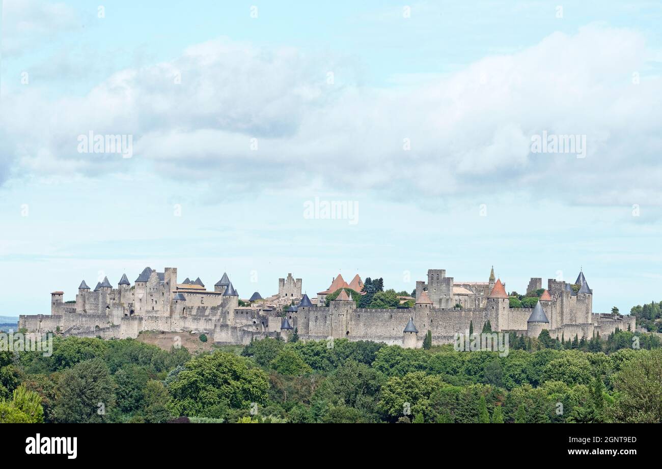 Frankreich, Aude (11), Carcassonne, cité médiévale classée Patrimoine Mondial de l'UNESCO // Frankreich, Aude, Carcassonne, mittelalterliche Stadt, die als Weltheri gelistet ist Stockfoto