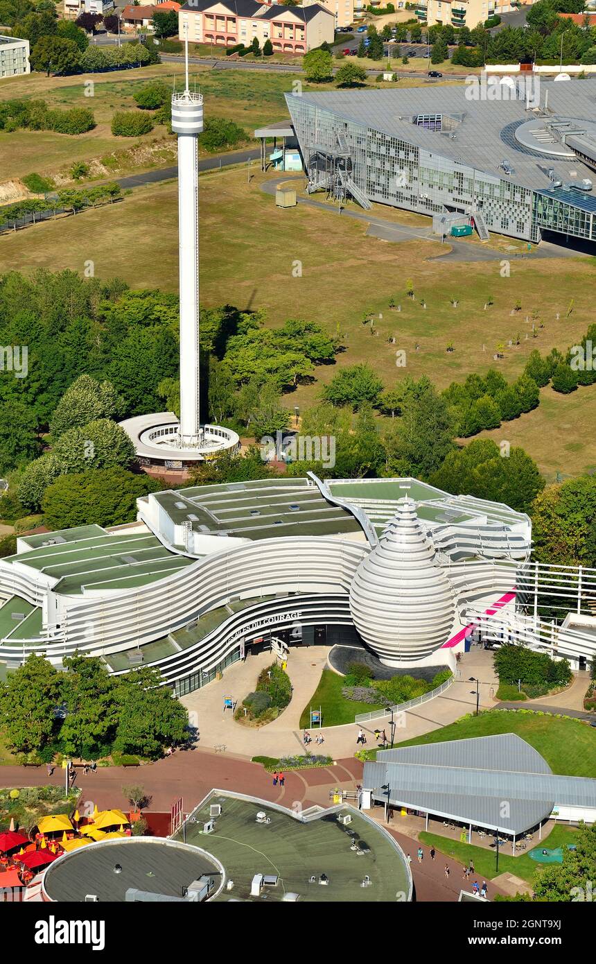 France, Vienne (86), Poitiers, le Futuroscope, Parc à thème de l'architecte Denis Laming (vue aérienne) // France, Vienne, Poitiers, Futuroscope Theme Stockfoto
