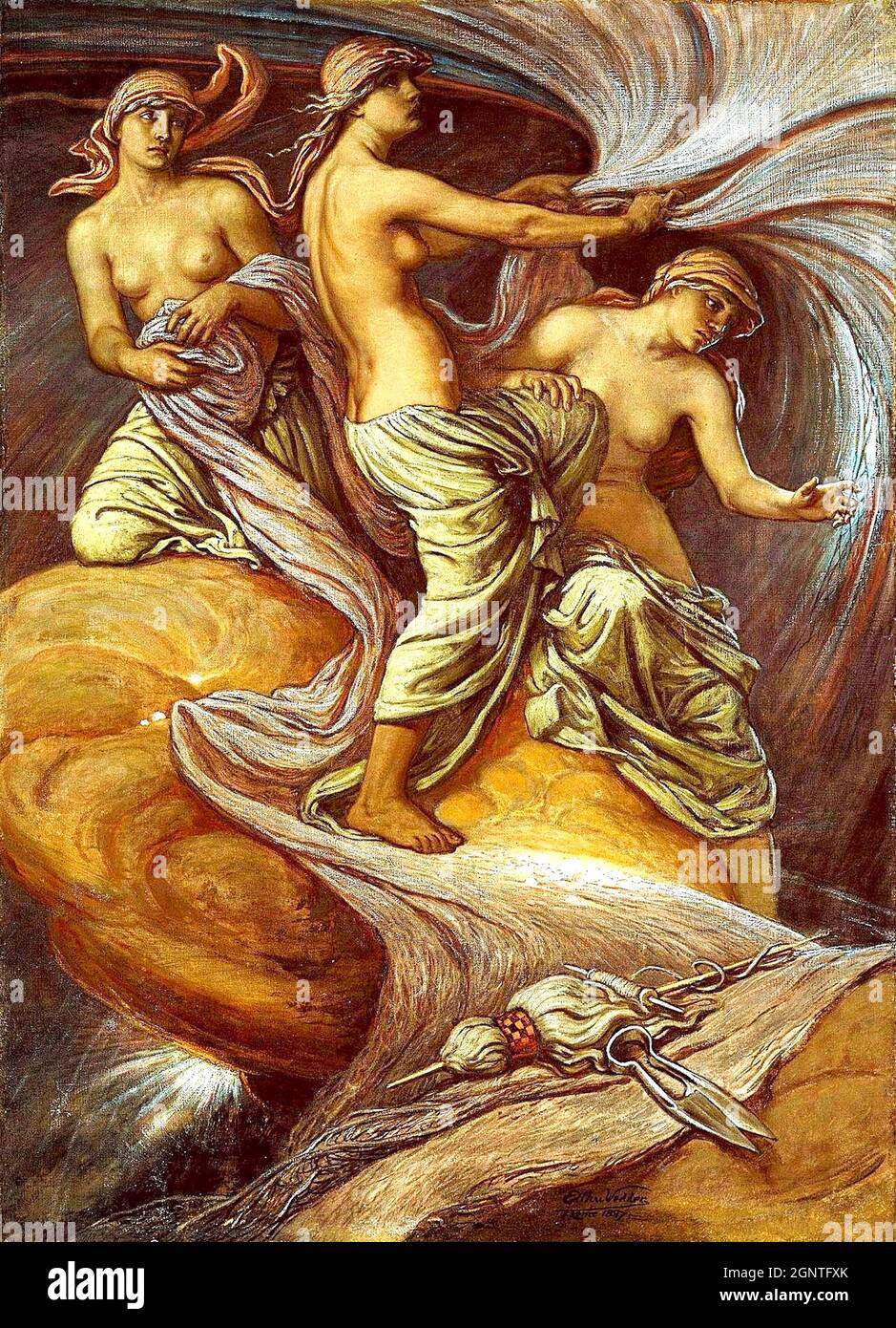 Elihu Vedder Artwork - die Fates Gathering in the Stars Stockfoto