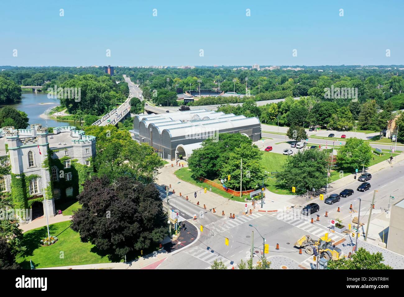 Eine Luftaufnahme des Museum London in London, Ontario, Kanada Stockfoto