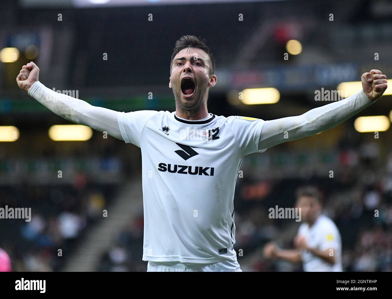 MILTON KEYNES, ENGLAND - 25. SEPTEMBER 2021: Während des SkyBet EFL League One Matchweek 9-Spiels zwischen MK Dons FC und Wycombe Wanderers FC 2021/22 im Stadium MK. Copyright: Cosmin Iftode/Picstaff Stockfoto