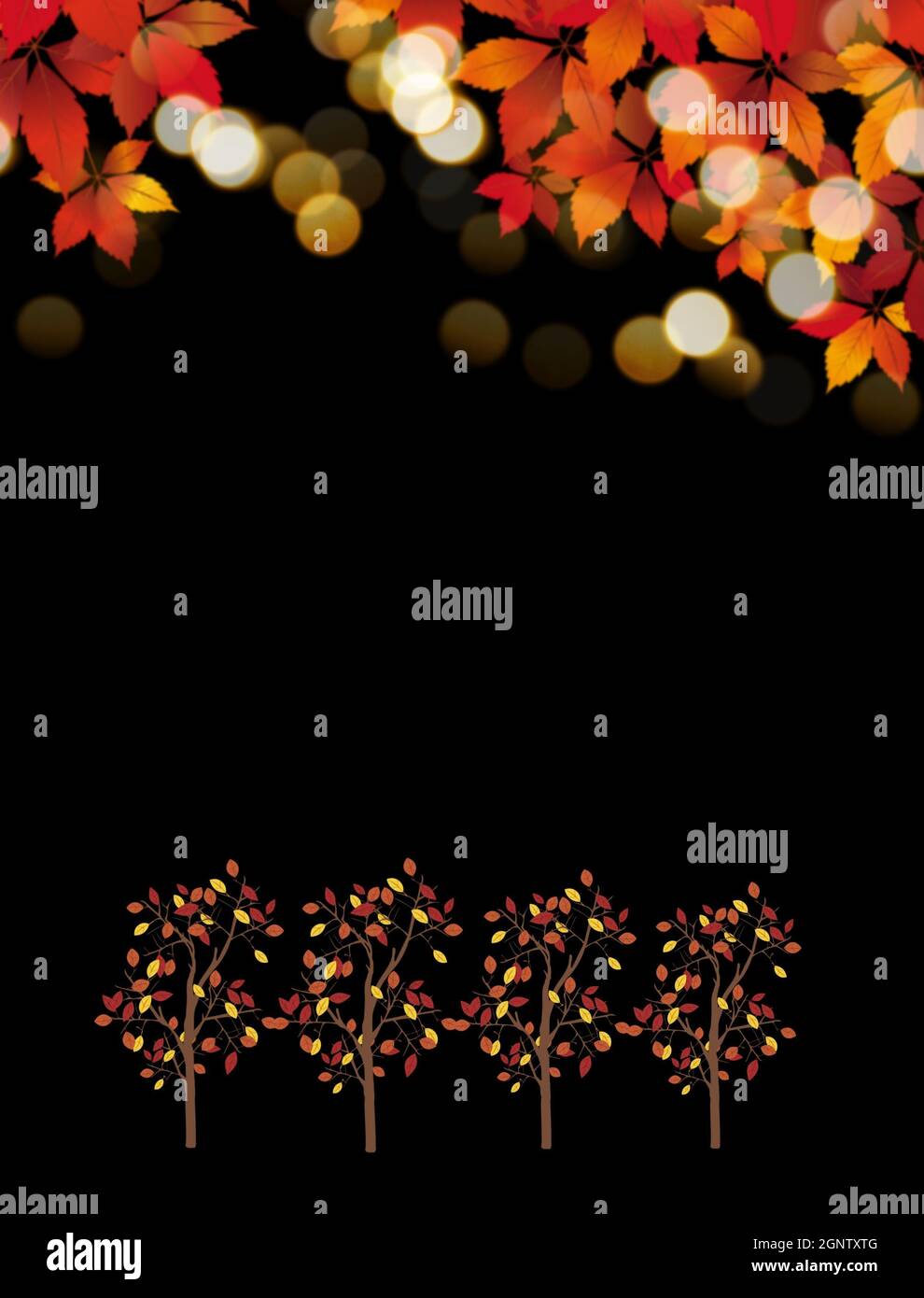 Herbstblätter Rahmen isoliert in Farbe Hintergrund Stockfoto