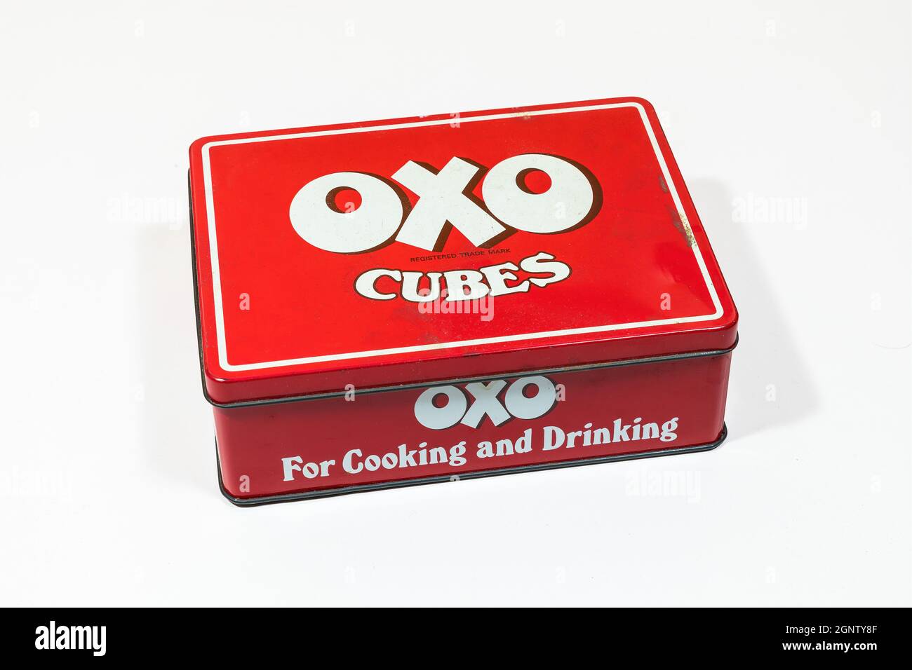 Alte vintage OXO Würfel Dose Stockfoto
