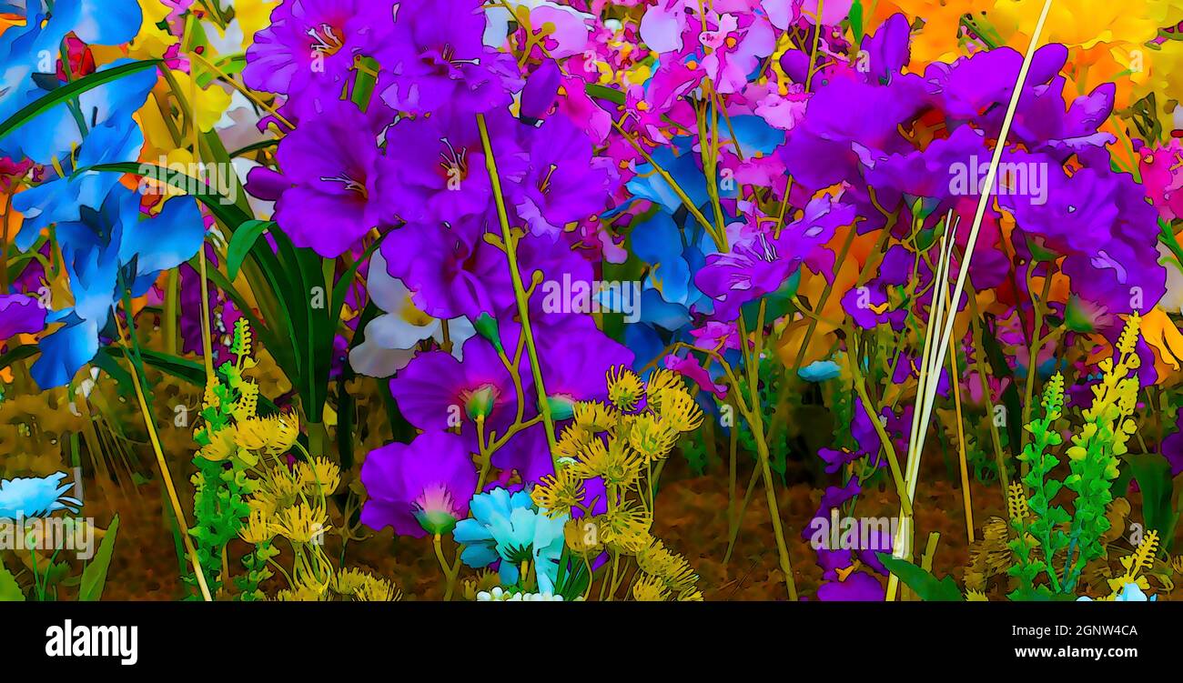 Abstrakter Eindruck Malerei Blumen Stockfoto