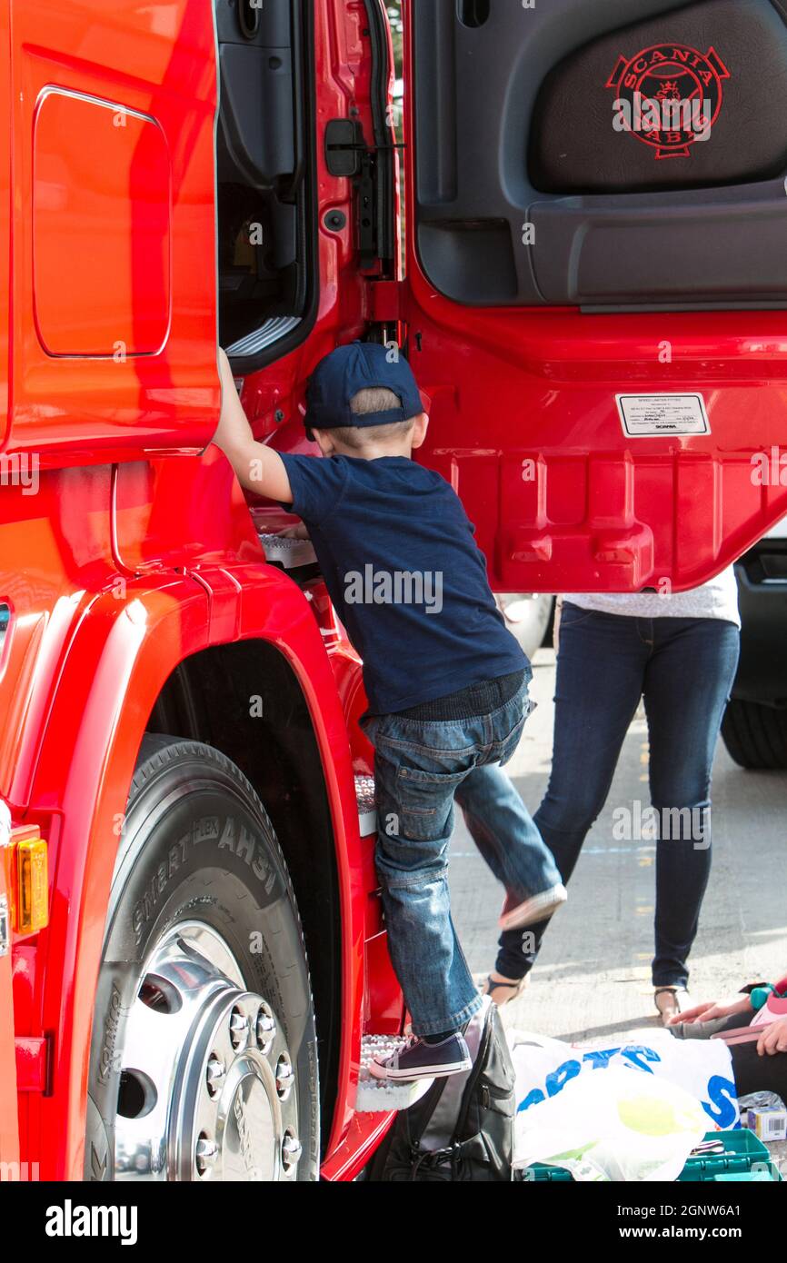 Griffin Gathering, Ipswich 2014 Scania, LKW-Oldtimer Stockfoto