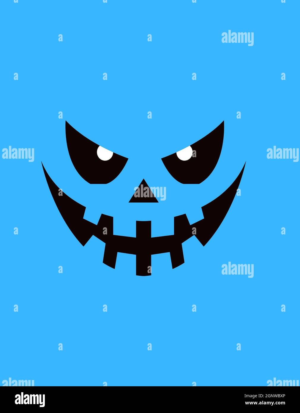 Illustration von Horrornacht, dunkle Seele, halloween, Horrorhaus, Zombie, Skelett, Nachtangriff, Mond, Wolf, auf kommerziellem blauen Hintergrund, Vektorgrafik Stockfoto