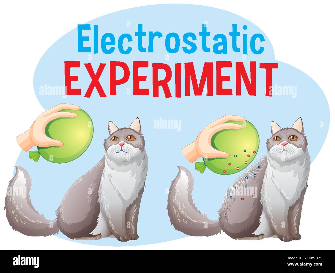 Poster zum elektrostatischen Experiment Stock Vektor