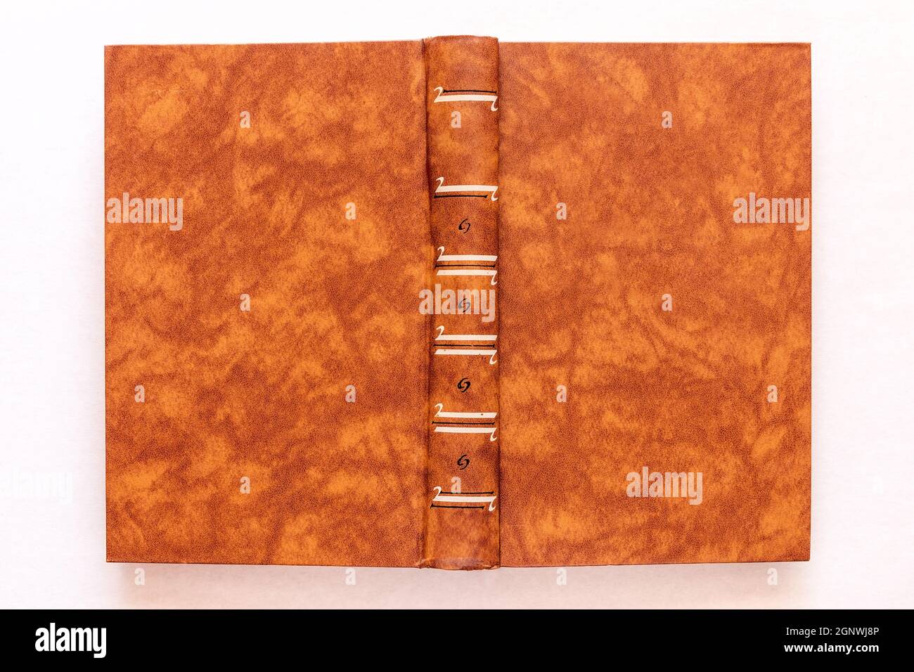 Vintage Hardcover Buch Nahaufnahme Vorlage isoliert auf weißem Hintergrund Stockfoto