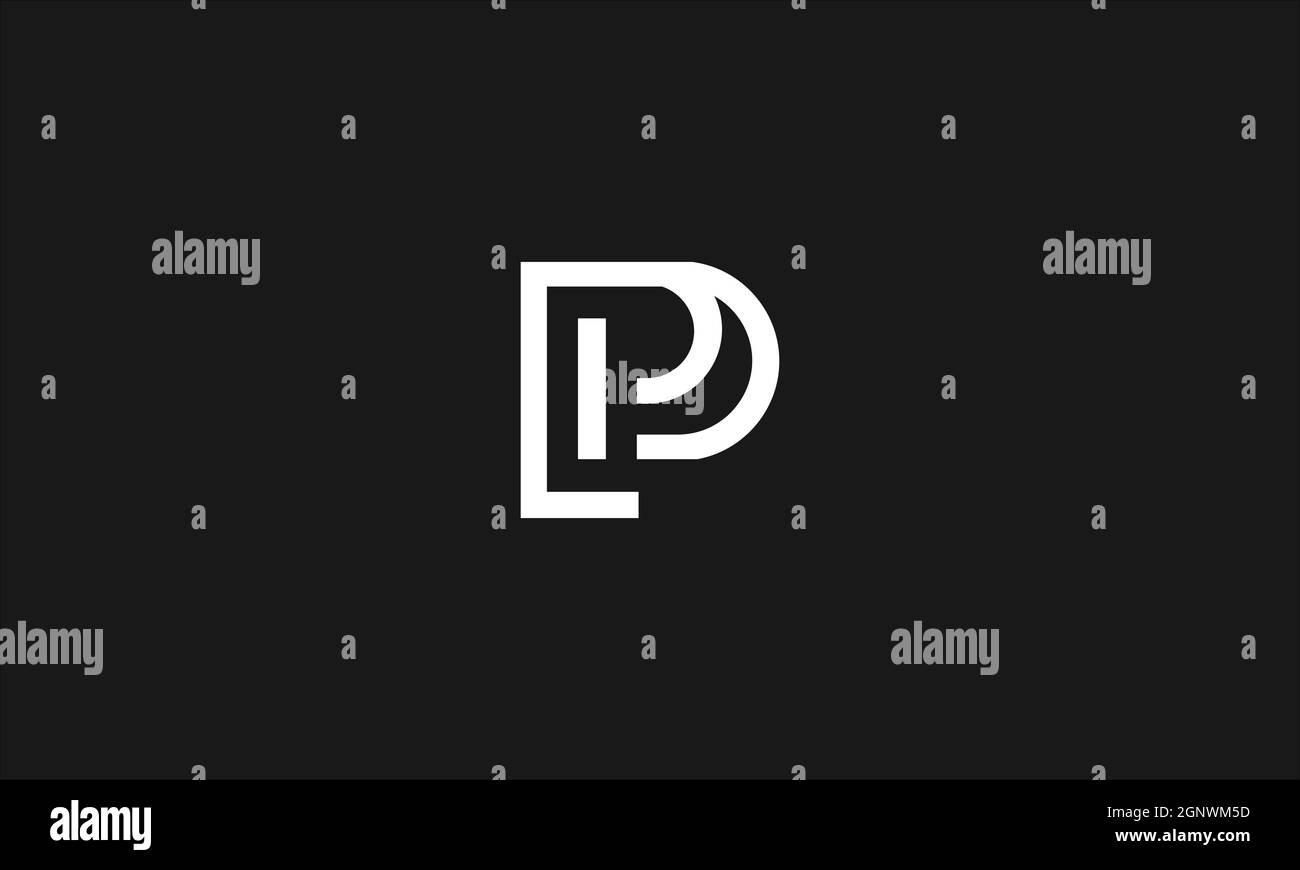 BUCHSTABEN P ODER PC-LOGO MIT NEGATIVEM PLATZEFFEKT FÜR DIE ILLUSTRATION Stock Vektor