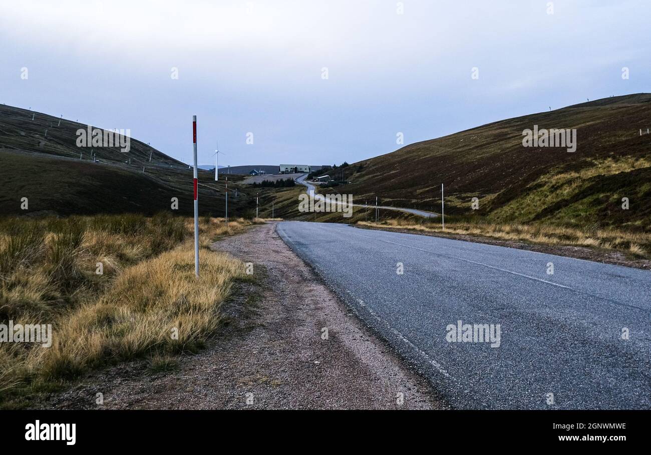 Alleinfahrt durch die schottischen Highlands Stockfoto