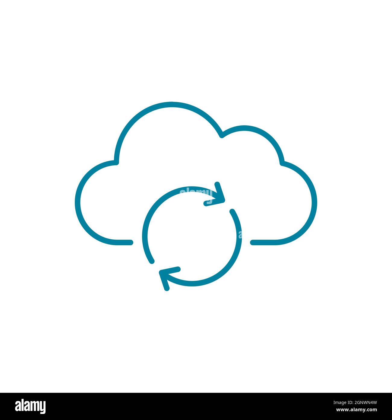 Symbol für die Synchronisierungslinie für die Cloud. Wolke mit  Kreispfeilen. Symbol für Online-Sicherung von Daten. Schleife  aktualisieren. Verbindungskonzept für Server-Geräte. Cloud-Computing  Stock-Vektorgrafik - Alamy