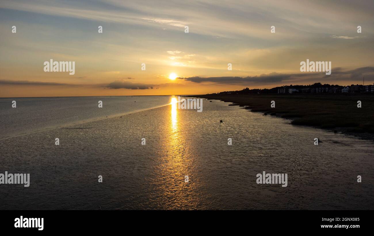 Lytham Sunset Drone Photography Stockfoto