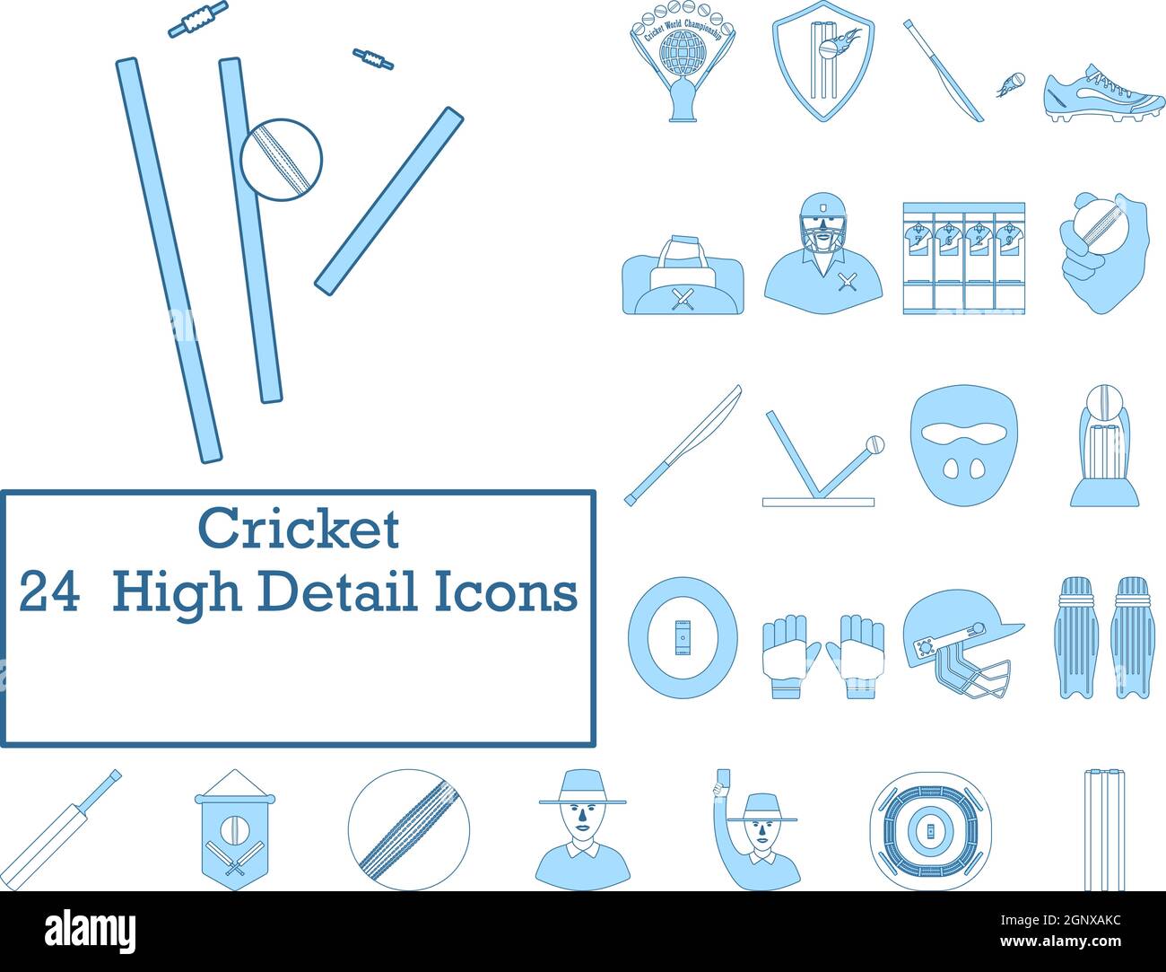 Cricket-Icon-Set Stock Vektor