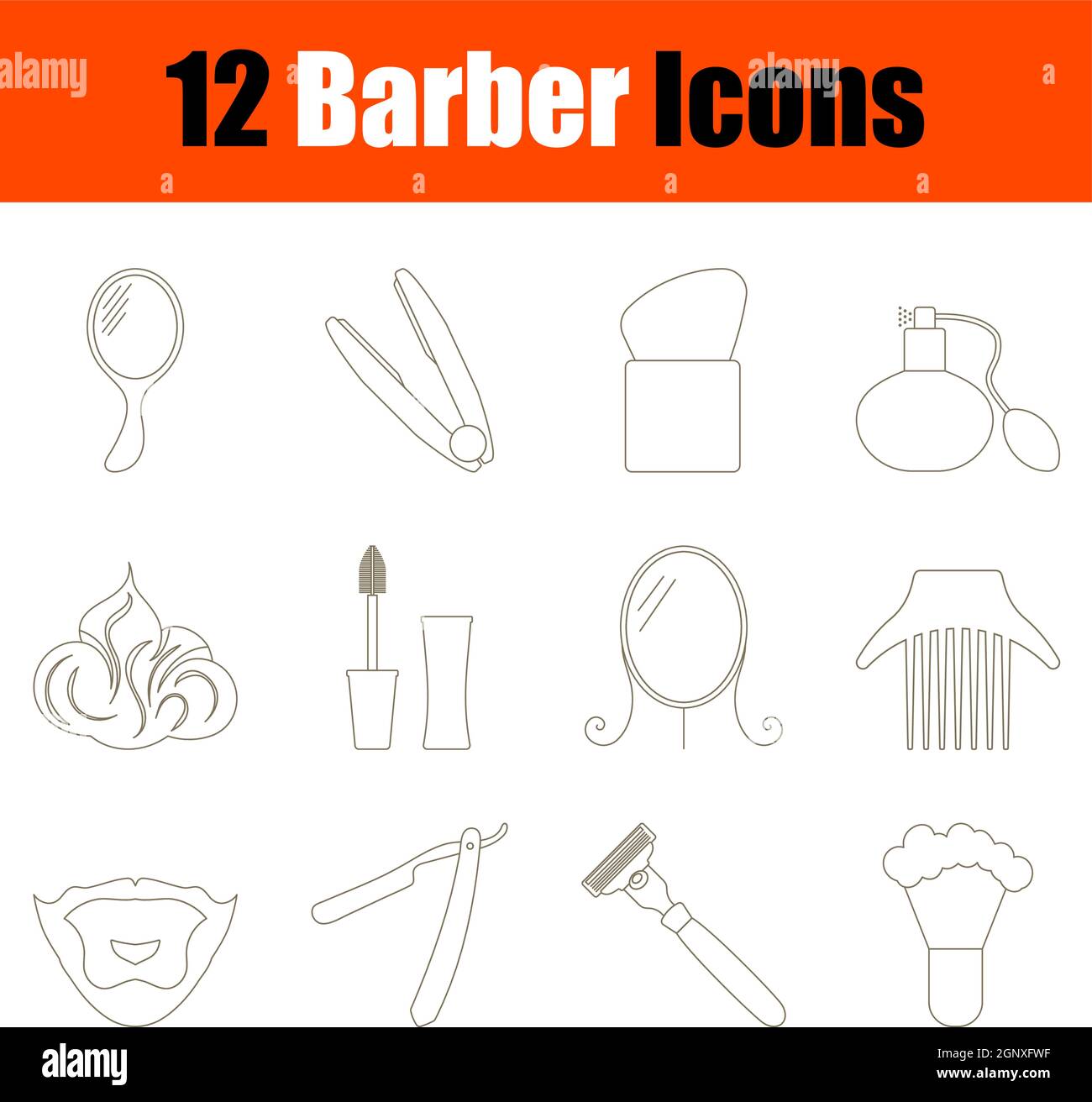Barber Icon Set Stock Vektor