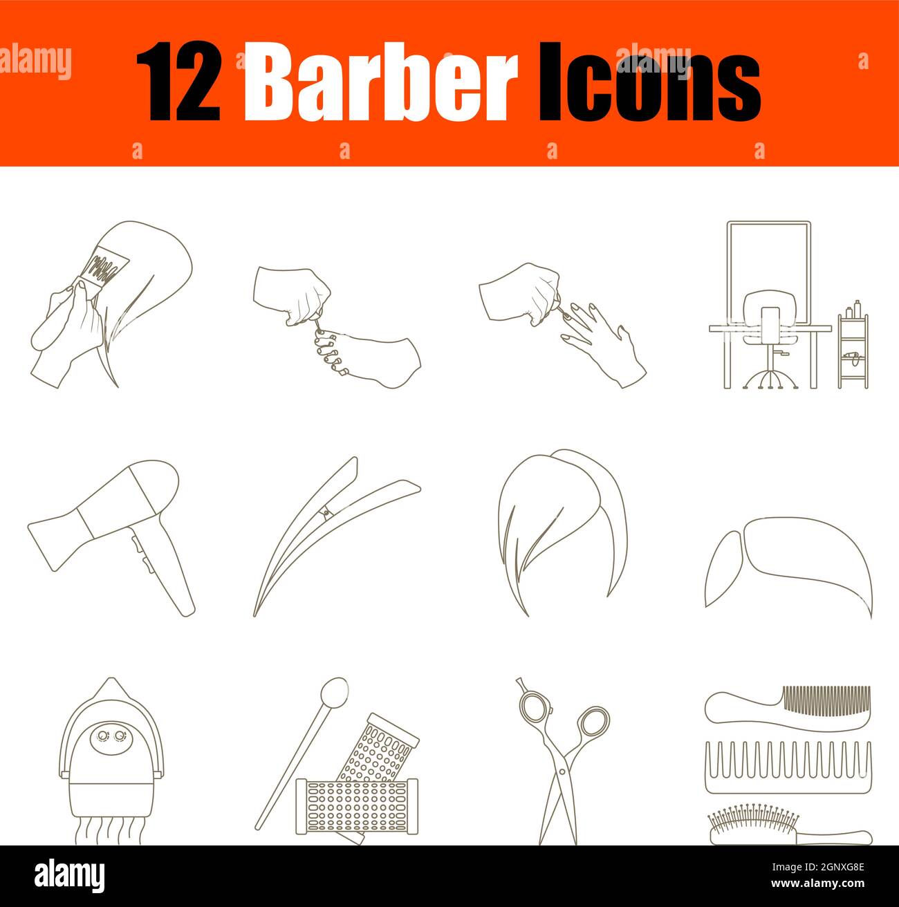 Barber Icon Set Stock Vektor