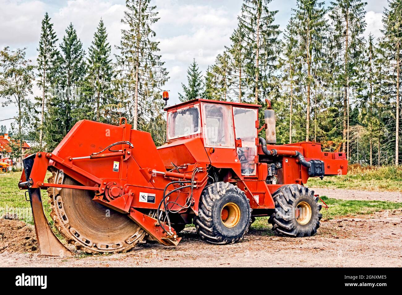 Straßenbaumaschine, straßenbaumaschine Stockfoto
