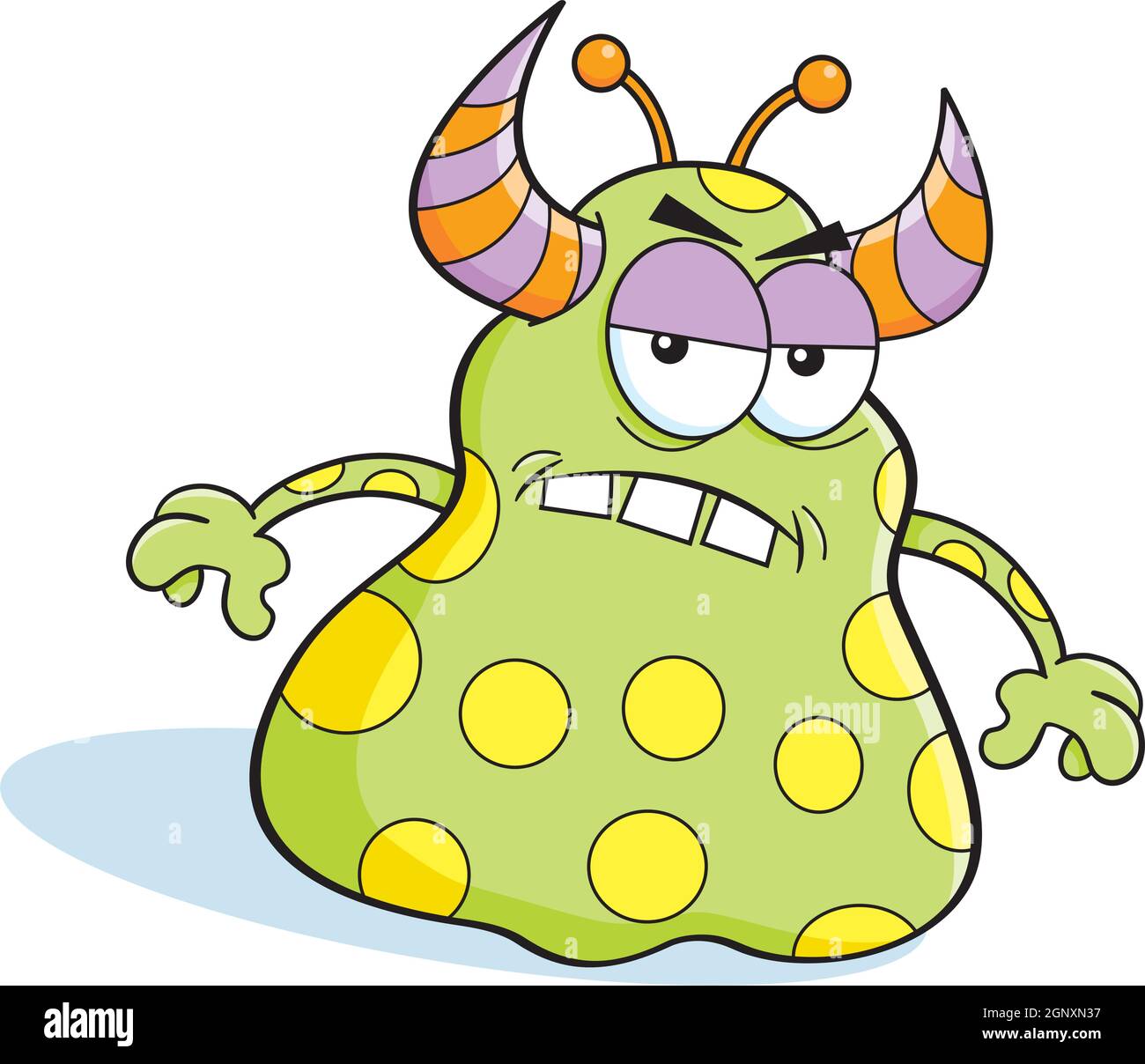 Cartoon-Illustration eines wütenden Monsters. Stock Vektor