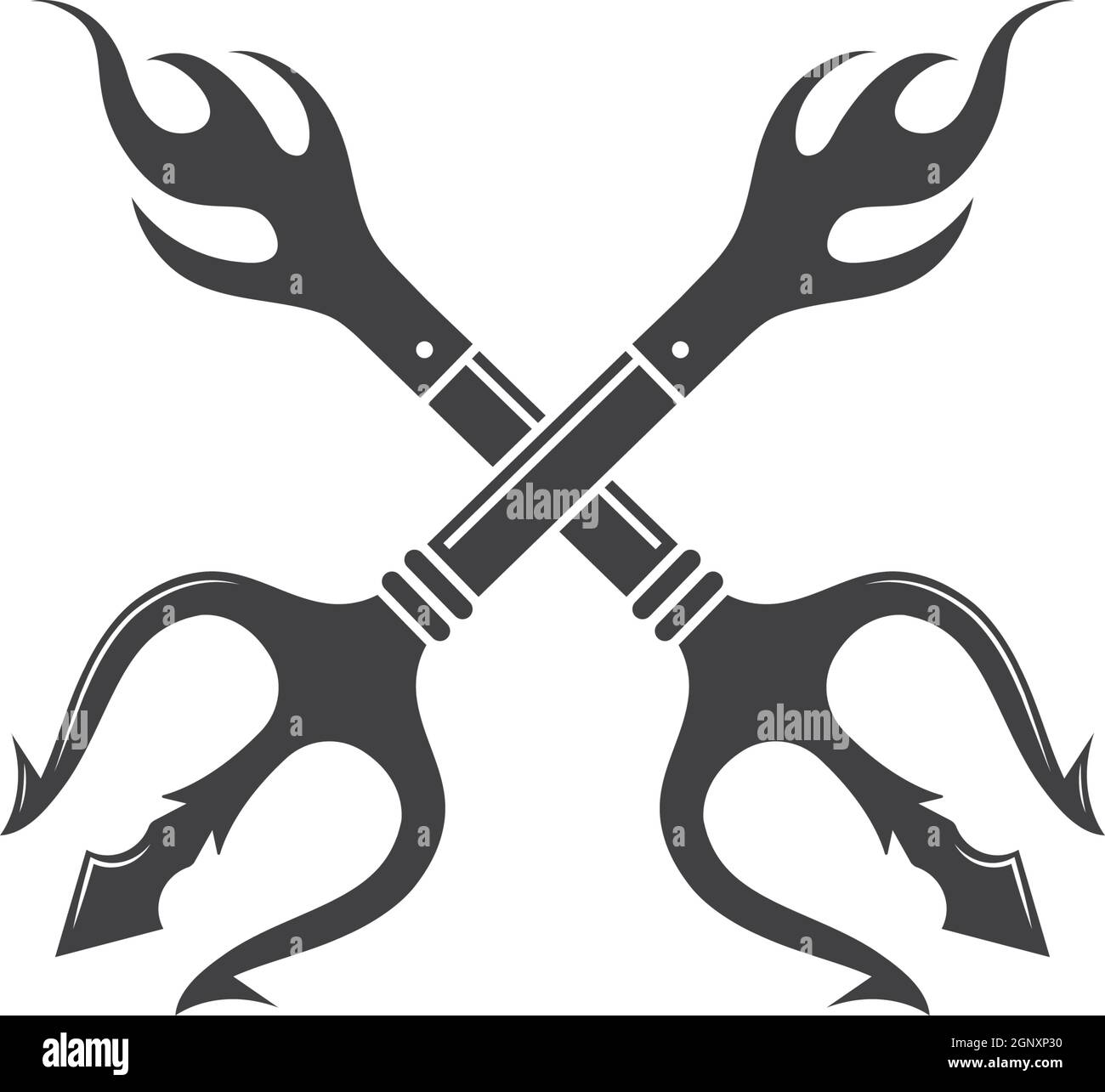 Trident Logo Vorlage Vektor Symbol Illustration Stock Vektor