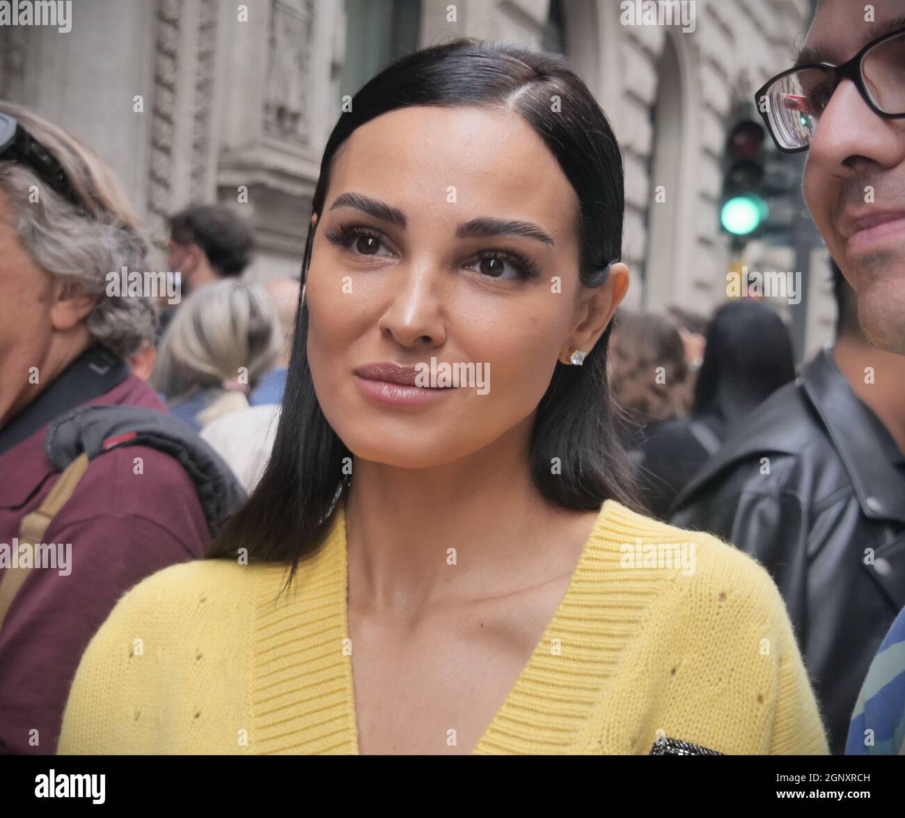 Maria Teresa Buccino posiert für Fotografen nach der Ermanno Scervino Show während der Milano Fashion Week Herbst/Winter Kollektionen 2021/2020 Stockfoto