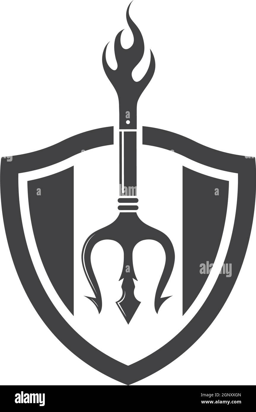 Trident Logo Vorlage Vektor Symbol Illustration Stock Vektor