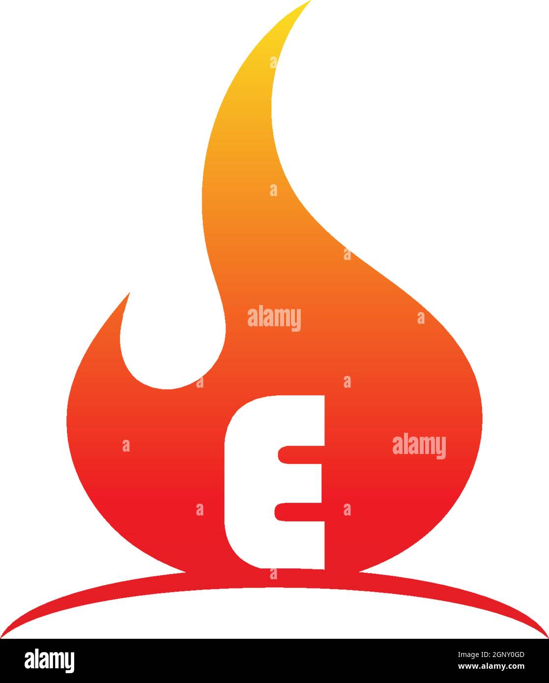 Das Buchstabenlogo-Konzept war in Flammen Illustration Stock Vektor