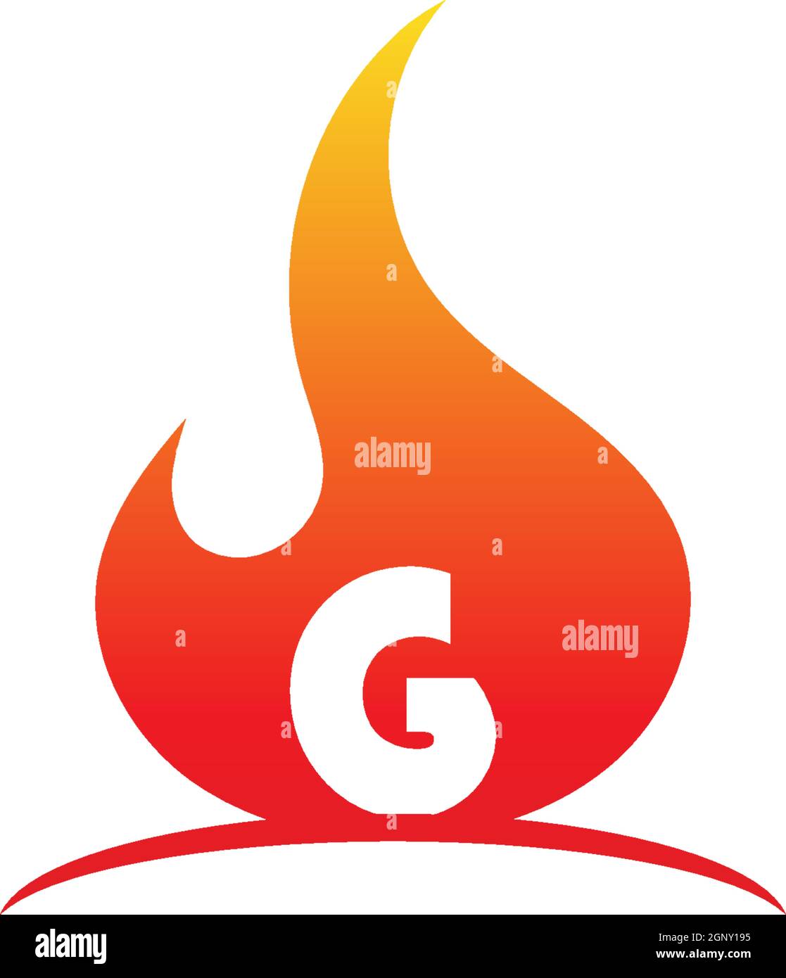 Das Buchstabenlogo-Konzept war in Flammen Illustration Stock Vektor
