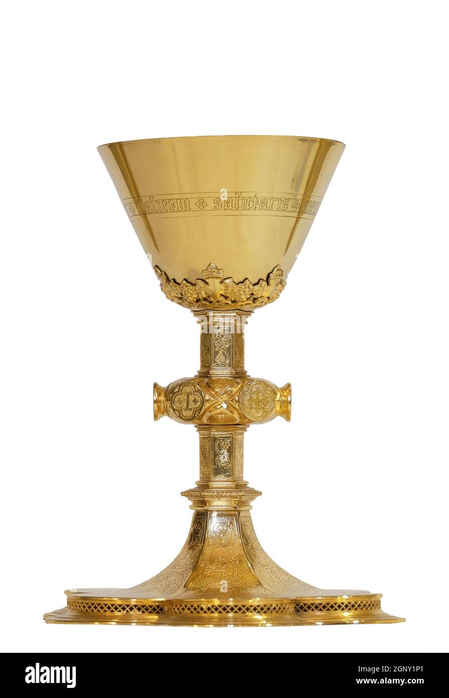 Goldenen heiligen Kelch, Kirche des Hl. Matthäus in Stitar, Kroatien Stockfoto