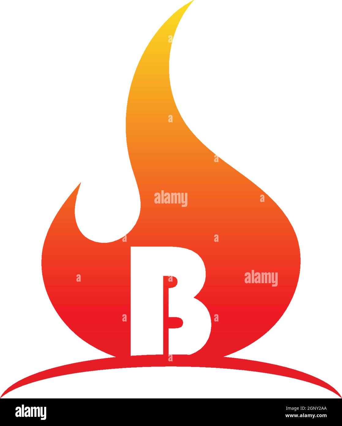 Das Buchstabenlogo-Konzept war in Flammen Illustration Stock Vektor