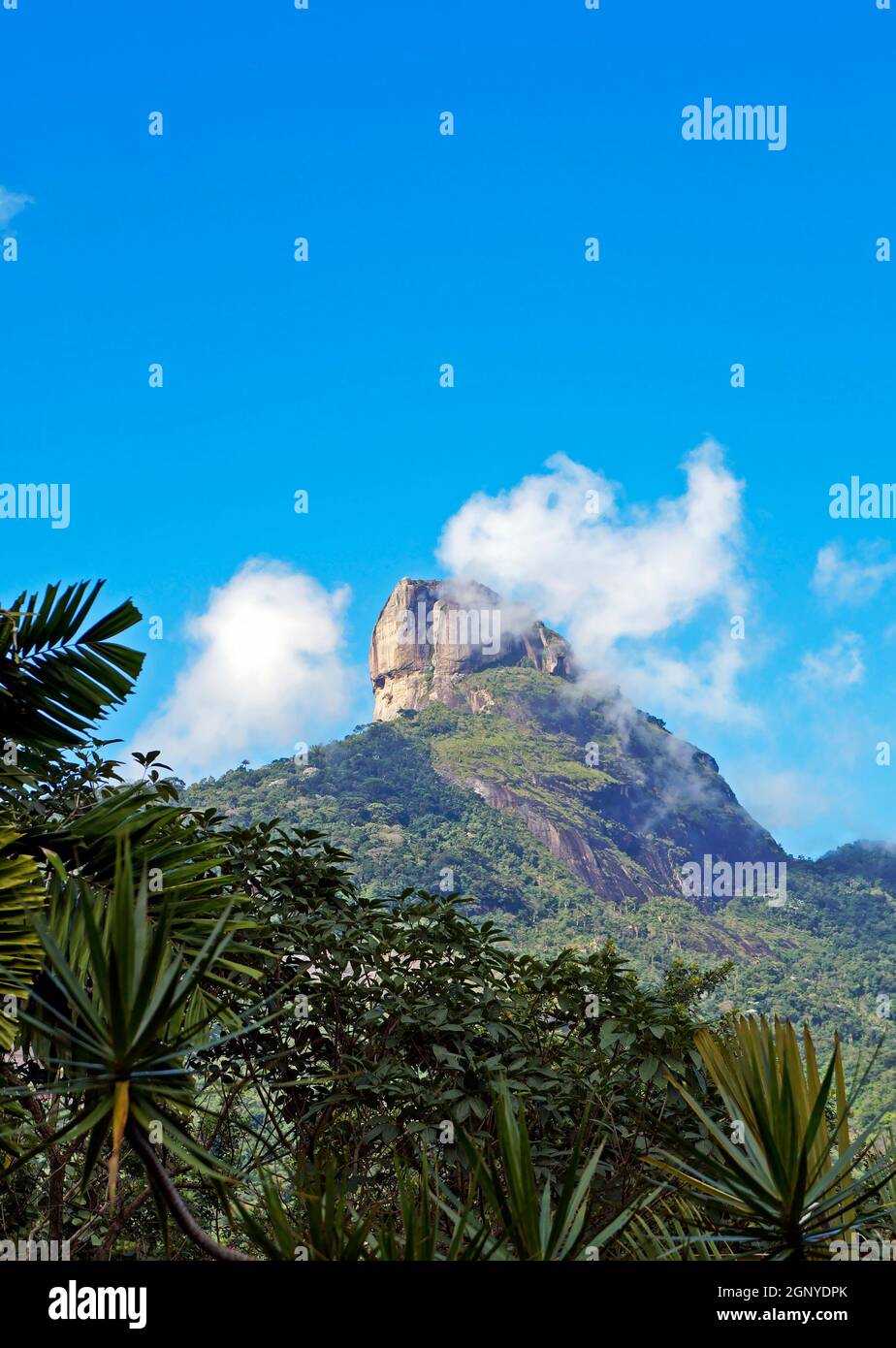 Tropische Landschaft mit Bergen und Wolken, Rio Stockfoto