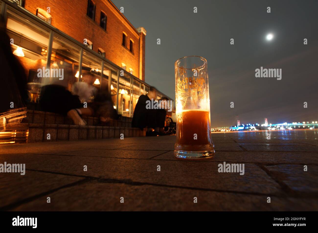 Bier des Bildes, um draußen zu trinken. Drehort: Präfektur kanagawa, Yokohama-Stadt Stockfoto