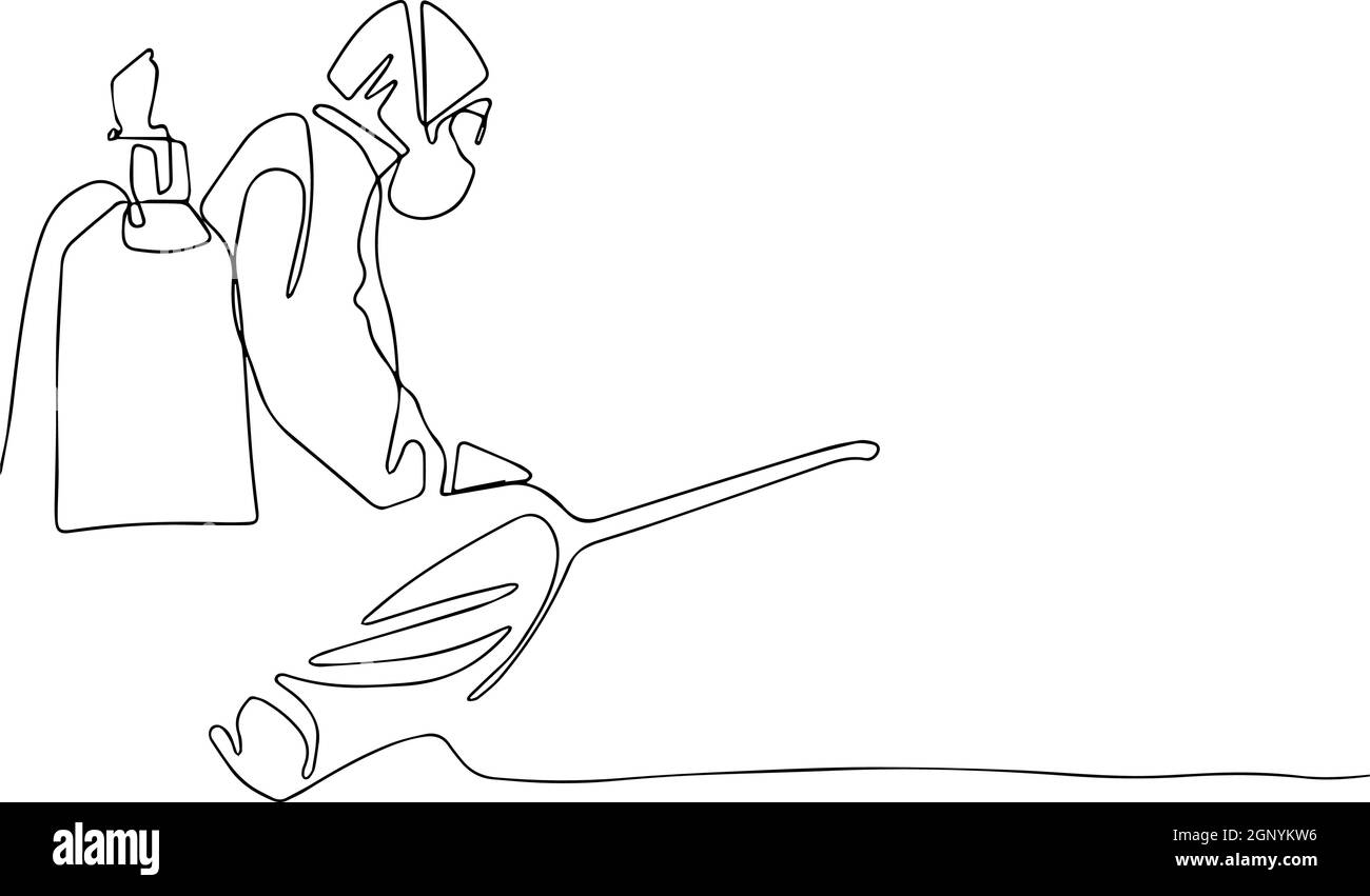 Reinigung und Desinfektion im Stadtkomplex inmitten Stock Vektor